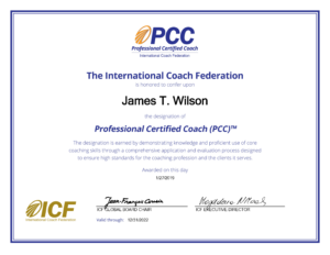 Jim Wilson Received Professional Coach Certification from the ICF
